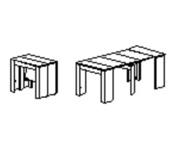 Gautier - Diagone Ausziehbare Konsole Di María | 58 x 90 x 77 cm | Eiche Silva Design