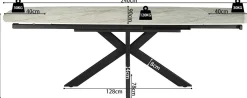 Rousseau Ausziehbarer Esstisch Aries - 160/240x90x77cm - gesinterter Stein -