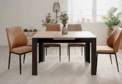 Finori Ausziehbarer Esstisch Birma - 125/165x80x75cm - Artisan Eiche/schwarz