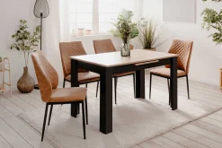 Finori Ausziehbarer Esstisch Birma - 125/165x80x75cm - Artisan Eiche/schwarz