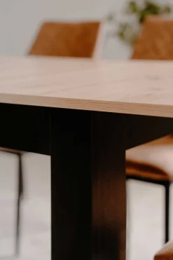 Finori Ausziehbarer Esstisch Birma - 125/165x80x75cm - Artisan Eiche/schwarz