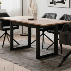 Finori Ausziehbarer Esstisch Damon 120/160x90 - Eiche/anthrazit