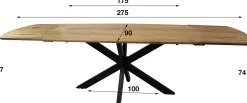 Emob Ausziehbarer Esstisch Despodov | 275 x 90 x 77 cm | Massivholz Akazie
