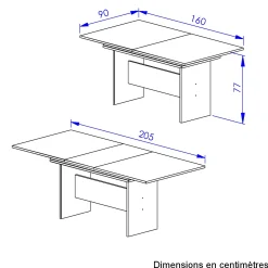 Gautier - Gami Ausziehbarer Esstisch Esteban | 205 x 90 x 77 cm | Helvezia Oak Design