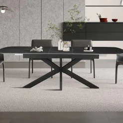 Rousseau Ausziehbarer Esstisch Hestia - 180/220x90x76cm - gesinterter Stein - er Marmor