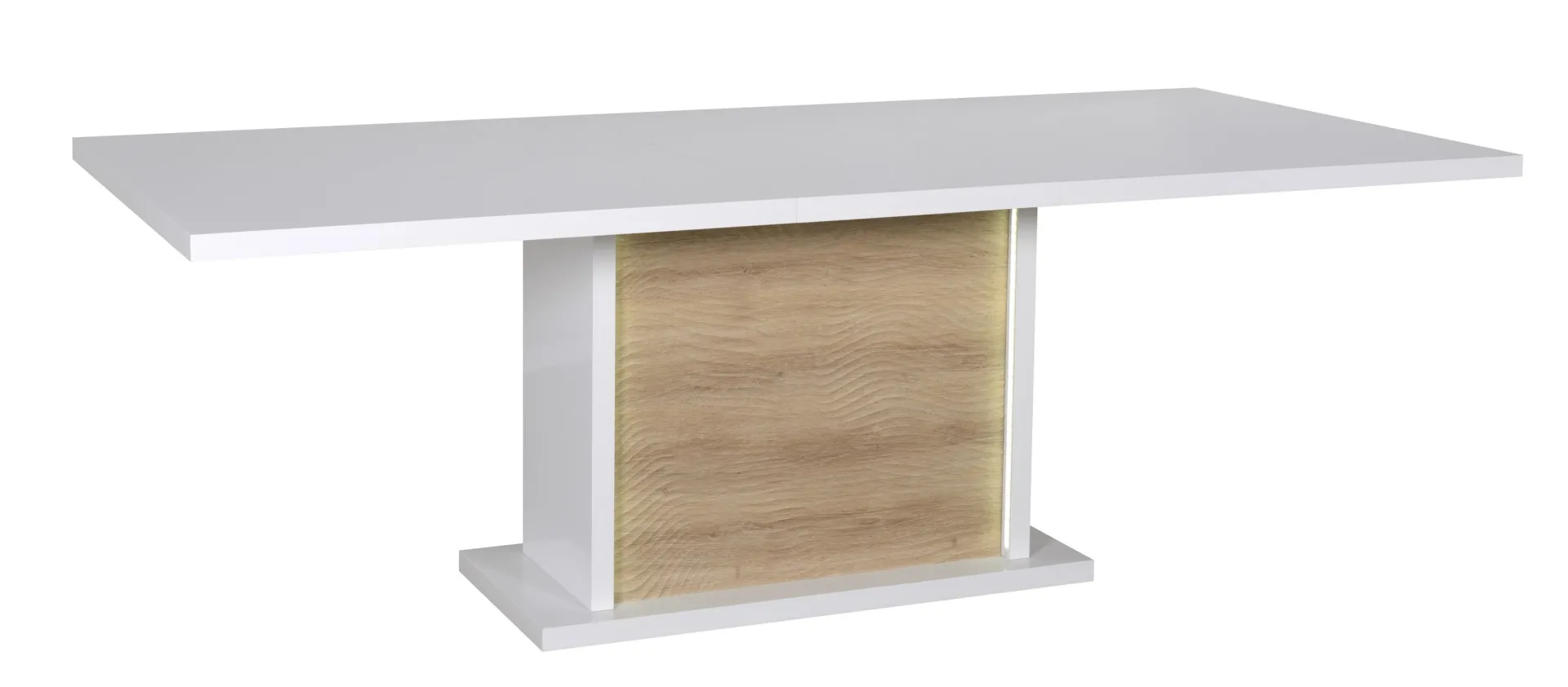 SCIAE Ausziehbarer Esstisch Kaia 180/225x100 - Hochglanz weiß/Eiche