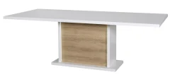 SCIAE Ausziehbarer Esstisch Kaia 180/225x100 - Hochglanz weiß/Eiche