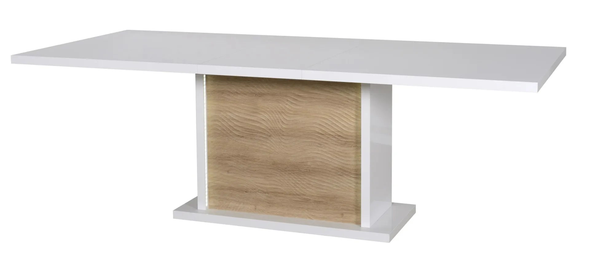 SCIAE Ausziehbarer Esstisch Kaia 180/225x100 - Hochglanz weiß/Eiche
