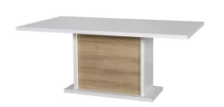 SCIAE Ausziehbarer Esstisch Kaia 180/225x100 - Hochglanz weiß/Eiche