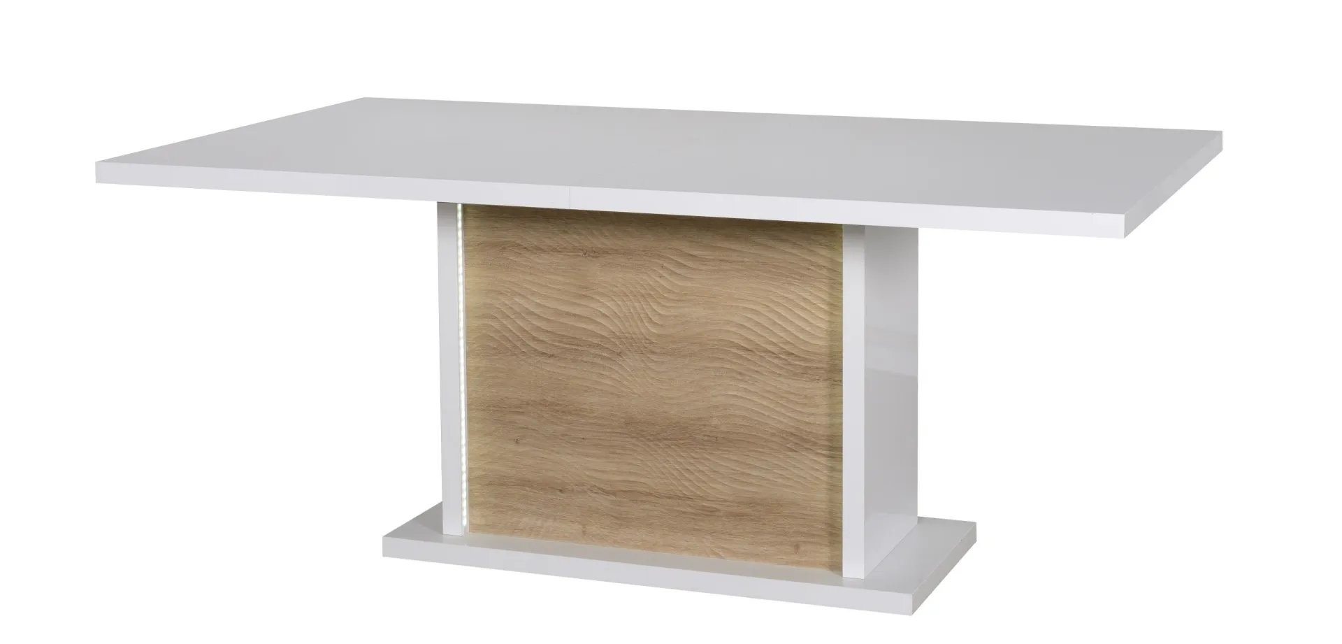 SCIAE Ausziehbarer Esstisch Kaia 180/225x100 - Hochglanz weiß/Eiche