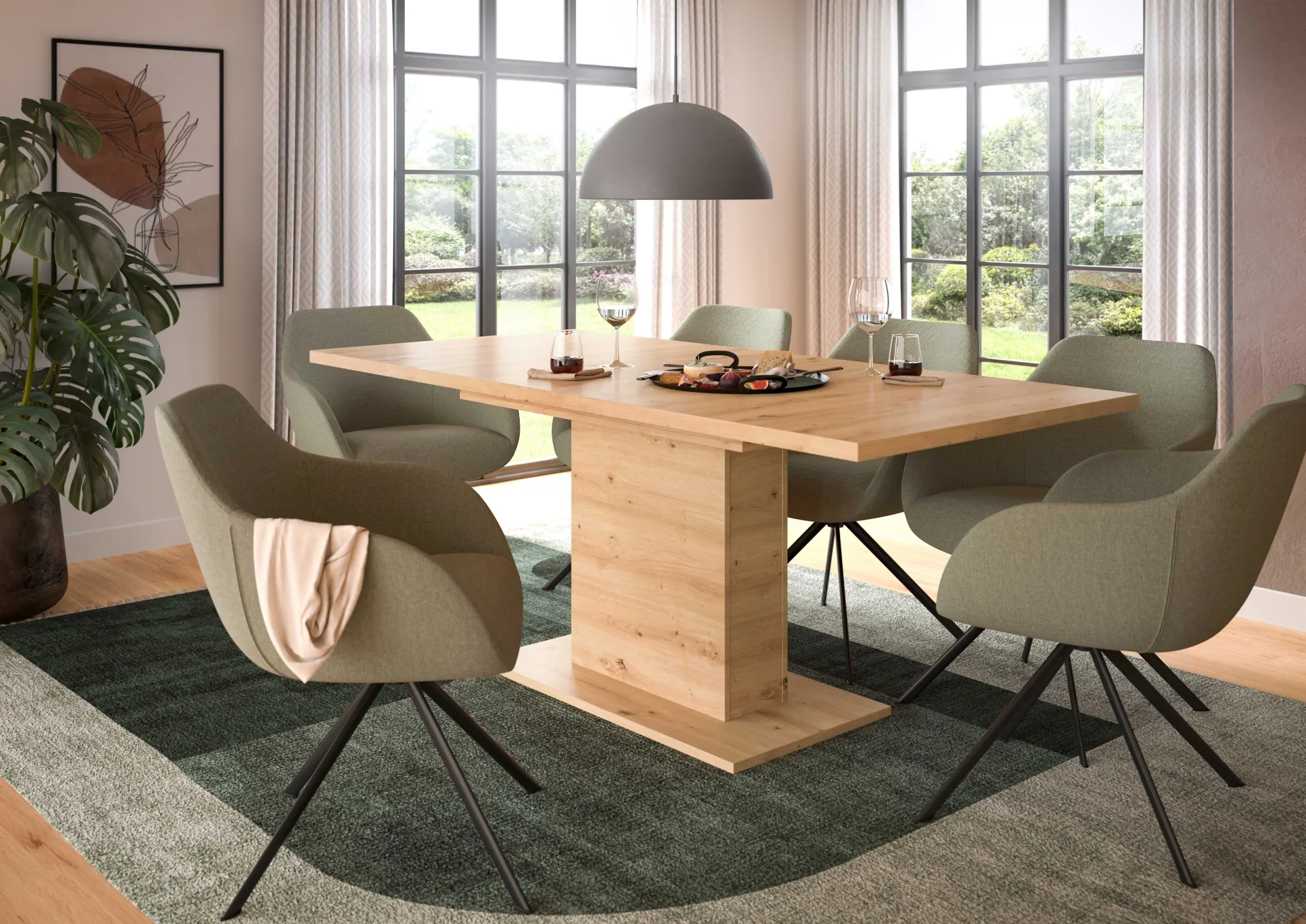 Xonox Ausziehbarer Esstisch Motion von Emob in Artisan-Optik 150-190x76x90 cm