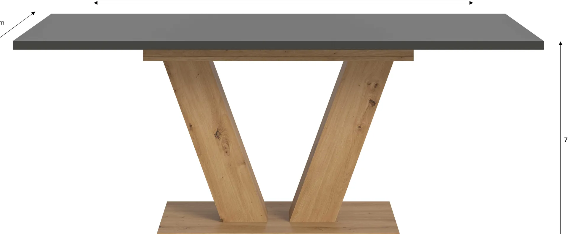 Xonox Ausziehbarer Esstisch Motion Emob Artisan/Grau 150-190x76x90 cm