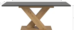 Xonox Ausziehbarer Esstisch Motion Emob - X-Gestell - 150-190x90cm - Artisan/Grau