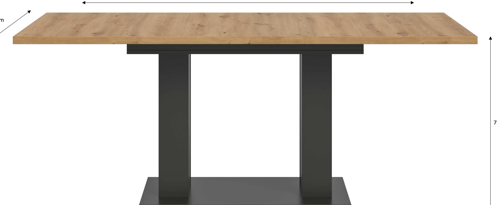 Xonox Ausziehbarer Esstisch Motion Emob - Artisan Holzoptik, Grau, 150-190x90x76 cm