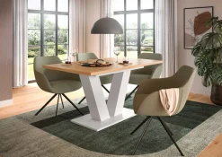 Xonox Ausziehbarer Esstisch Motion Emob - Artisan/Weiß - 150-190x76x90 cm