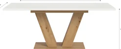 Xonox Ausziehbarer Esstisch Motion Emob - V-Base, Weiß/Natur, 150-190x76x90 cm