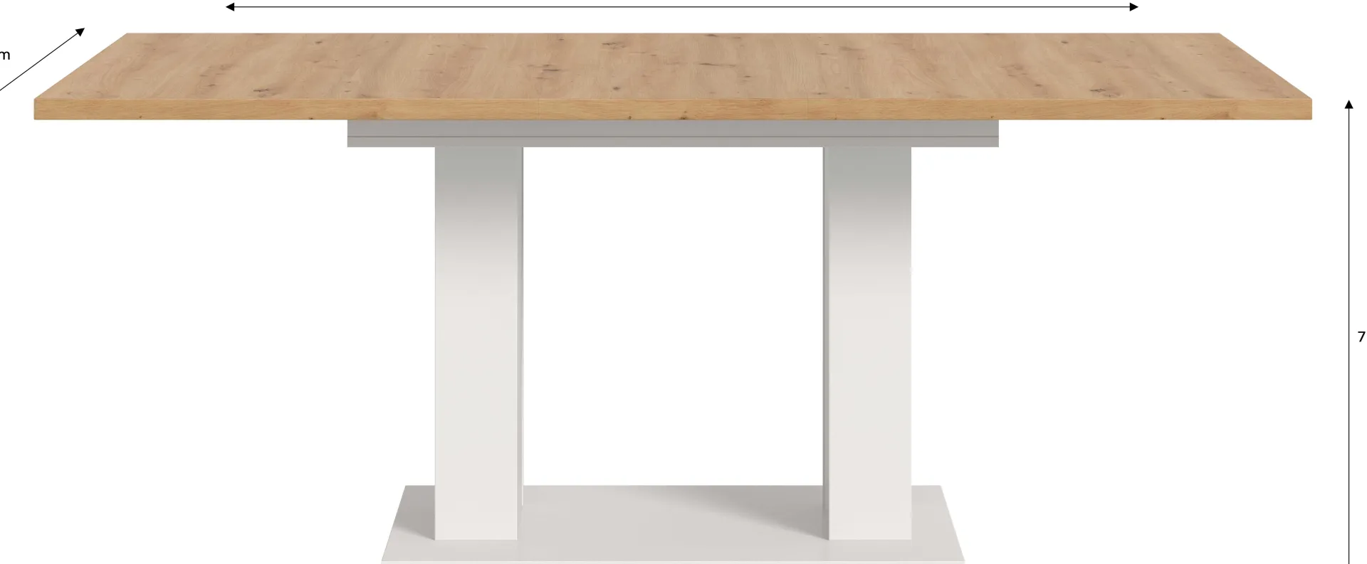 Xonox Ausziehbarer Esstisch Motion Emob - Artisan/Weiß - 150-190x76x90 cm