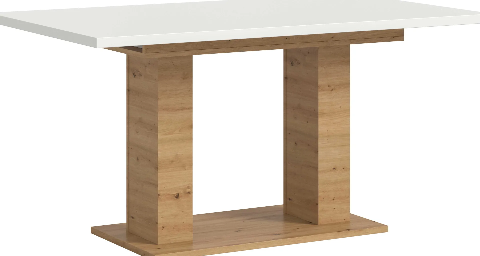 Xonox Ausziehbarer Esstisch Motion Emob - Weiß/Artisan - 150-190x76x90 cm