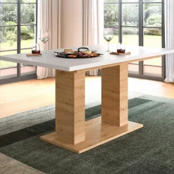 Xonox Ausziehbarer Esstisch Motion Emob - Weiß/Artisan - 150-190x76x90 cm