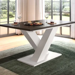 Xonox Ausziehbarer Esstisch Motion Emob - Weiß-Grau - 150-190x76x90 cm
