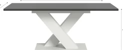 Xonox Ausziehbarer Esstisch Motion Emob - Weiß-Grau - 150-190x76x90 cm