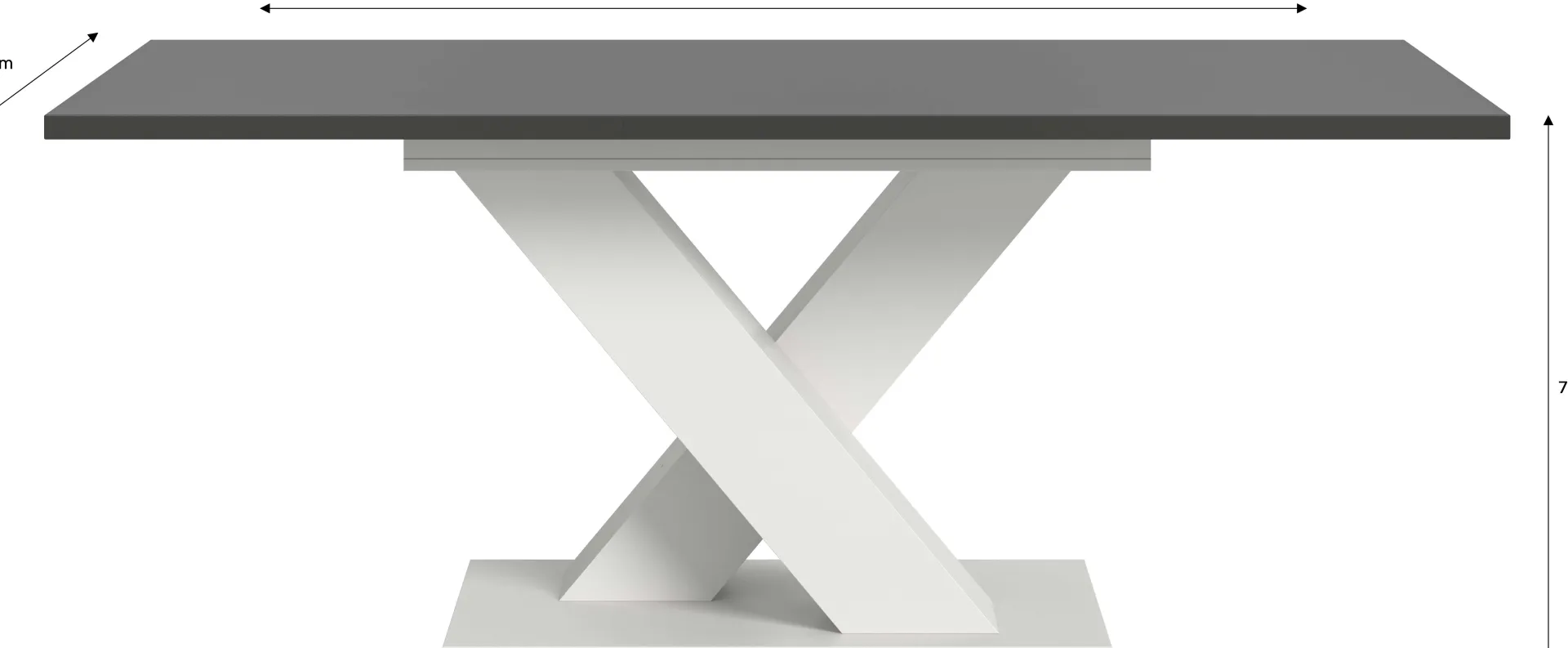 Xonox Ausziehbarer Esstisch Motion Emob - Weiß-Grau - 150-190x76x90 cm