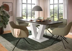 Xonox Ausziehbarer Esstisch Motion Emob - Weiß/Grau - 150-190x76x90 cm