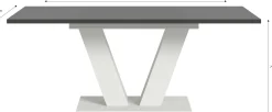Xonox Ausziehbarer Esstisch Motion Emob - Weiß/Grau - 150-190x76x90 cm