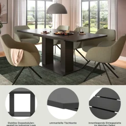 Xonox Ausziehbarer Esstisch Motion Emob - - 150-190x76x90 cm