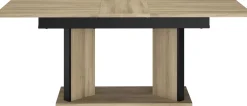 Parisot Ausziehbarer Esstisch Oskar - 160>200x90cm - Eiche Dekor/schwarz