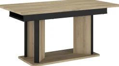 Parisot Ausziehbarer Esstisch Oskar - 160>200x90cm - Eiche Dekor/schwarz
