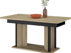 Parisot Ausziehbarer Esstisch Oskar - 160>200x90cm - Eiche Dekor/schwarz