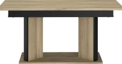 Parisot Ausziehbarer Esstisch Oskar - 160>200x90cm - Eiche Dekor/schwarz