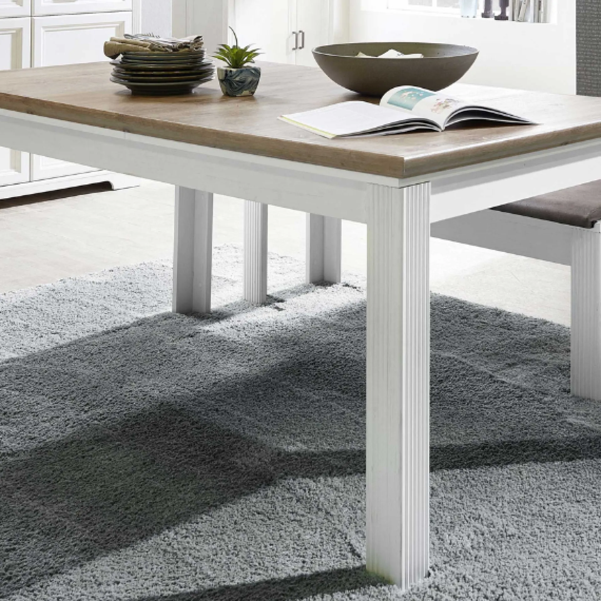 Emob Ausziehbarer Esstisch Samine 90x160/220 - /Eiche