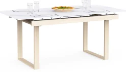 CBA Ausziehbarer Esstisch Stoik - 180-220x90x76cm - Keramik - Marmoroptik