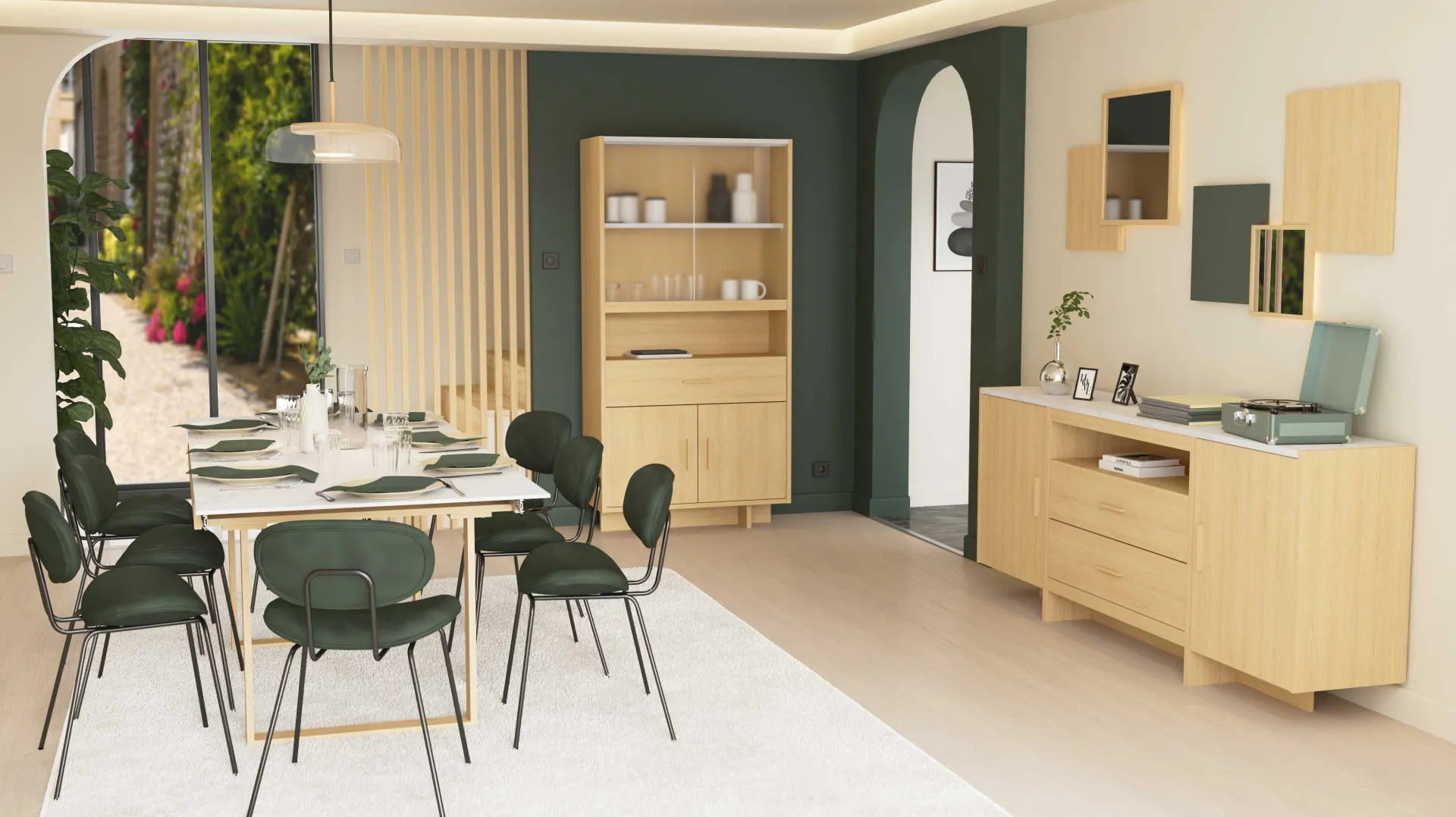 CBA Ausziehbarer Esstisch Stoik - 180-220x90x76cm - Keramik - Marmoroptik