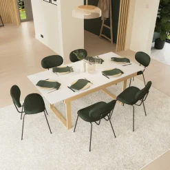 CBA Ausziehbarer Esstisch Stoik - 180-220x90x76cm - Keramik - Marmoroptik