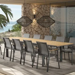 Gescova Ausziehbarer Gartentisch Porto - Teakholz - 220x100x75 cm -