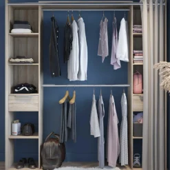 Ausziehbarer Kleiderschrank Diana 115/190 cm-Shannon Eiche