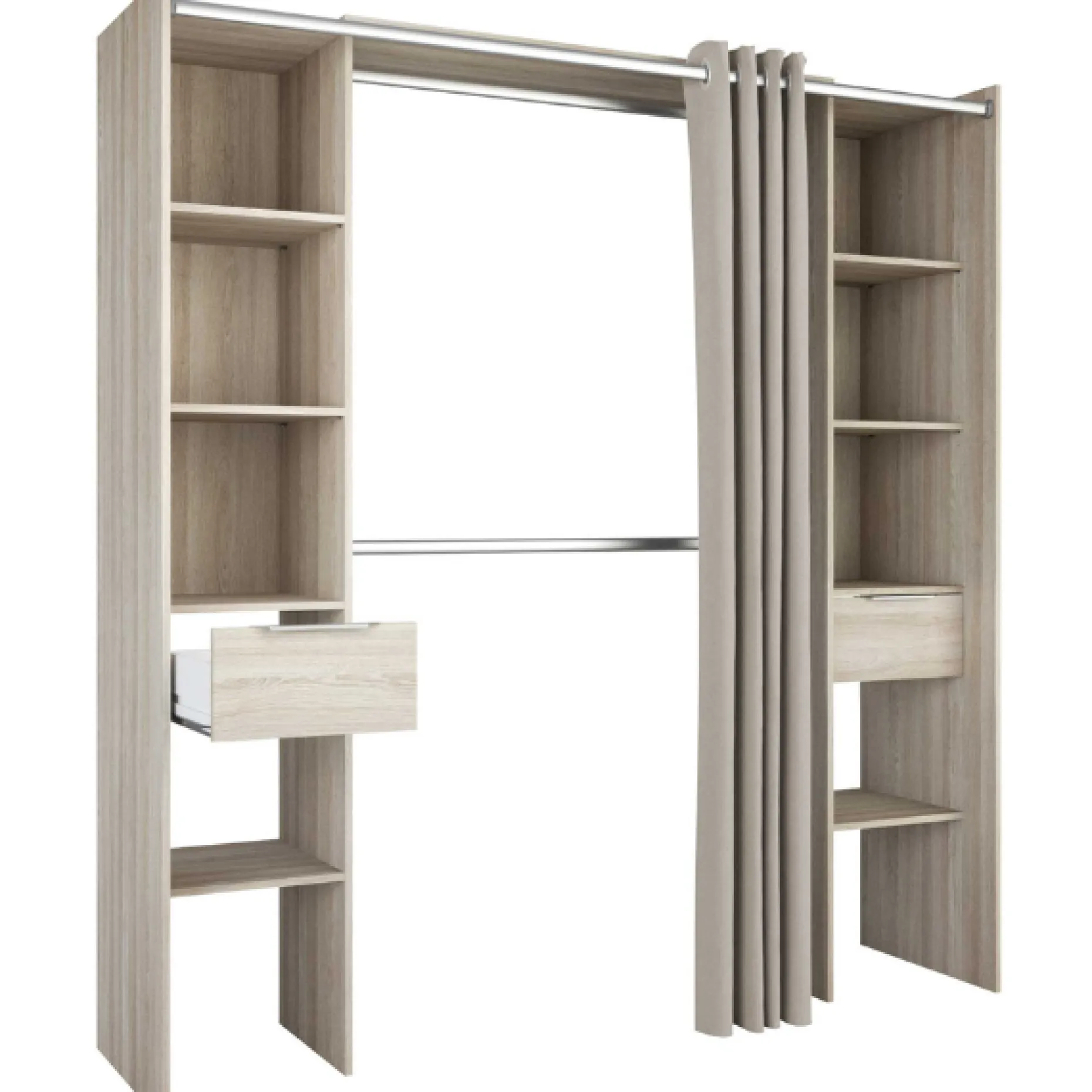 Ausziehbarer Kleiderschrank Diana 115/190 cm-Shannon Eiche