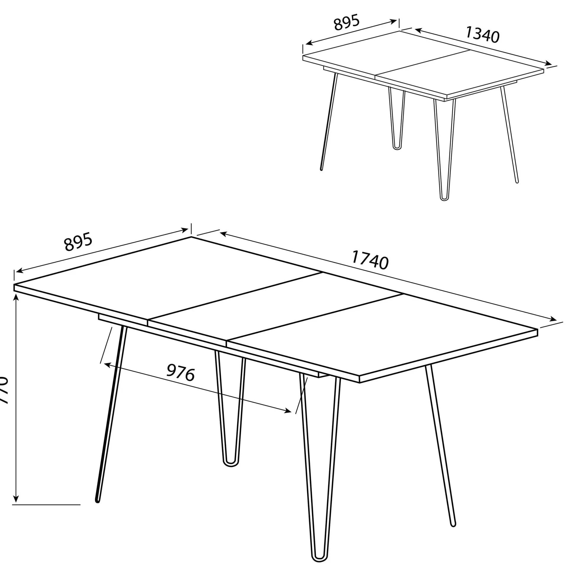 Temahome Ausziehbarer Tisch Jiro 134/174 - Nussbaum