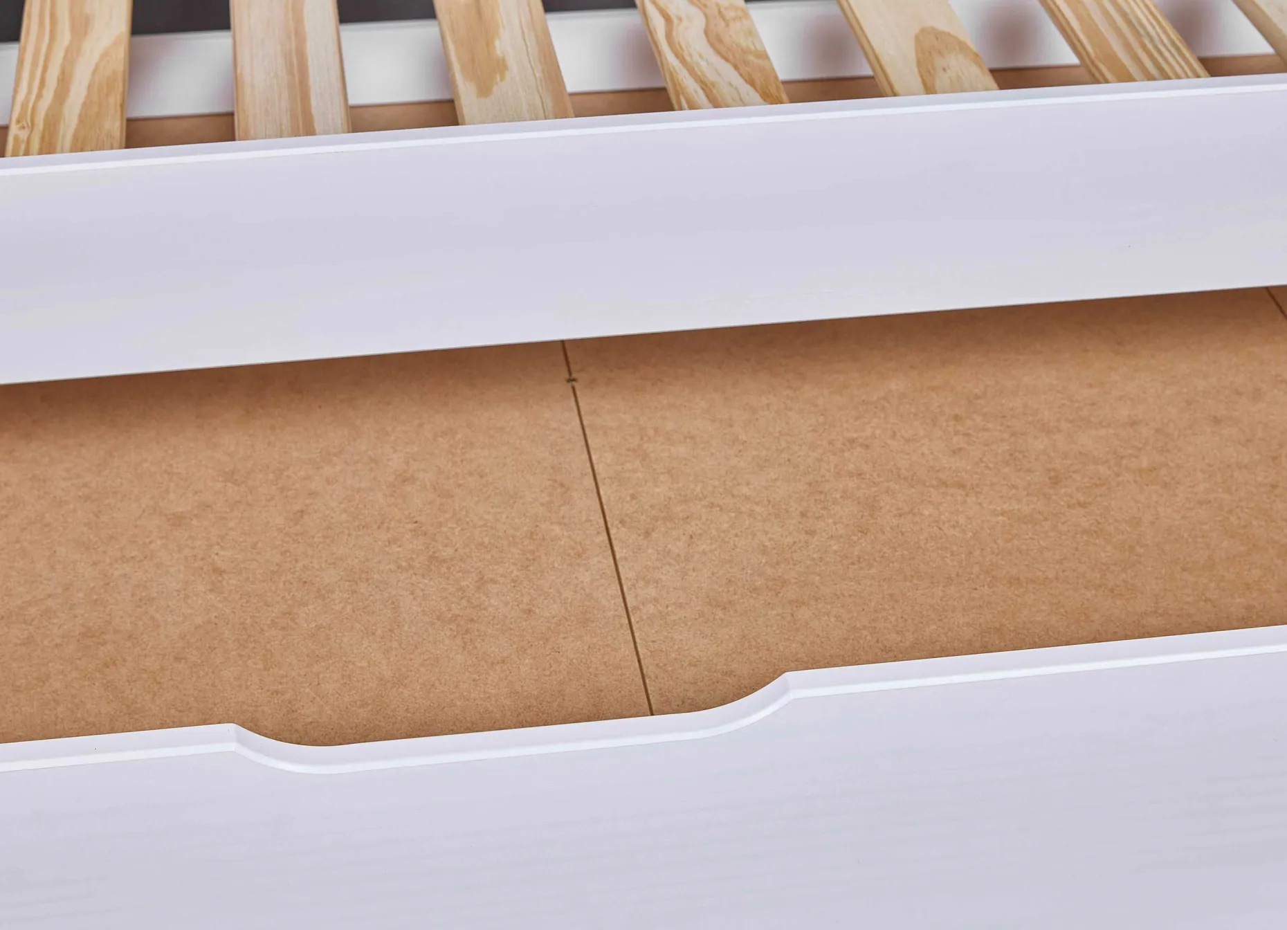 Ausziehbares Bett Dream The Future | 208,4 x 60 x 98,2 | 100% Melamin beschichtet | Farbe: Weiß