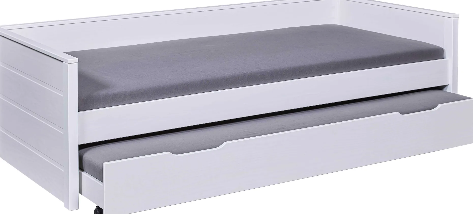 Ausziehbares Bett Dream The Future | 208,4 x 60 x 98,2 | 100% Melamin beschichtet | Farbe: Weiß
