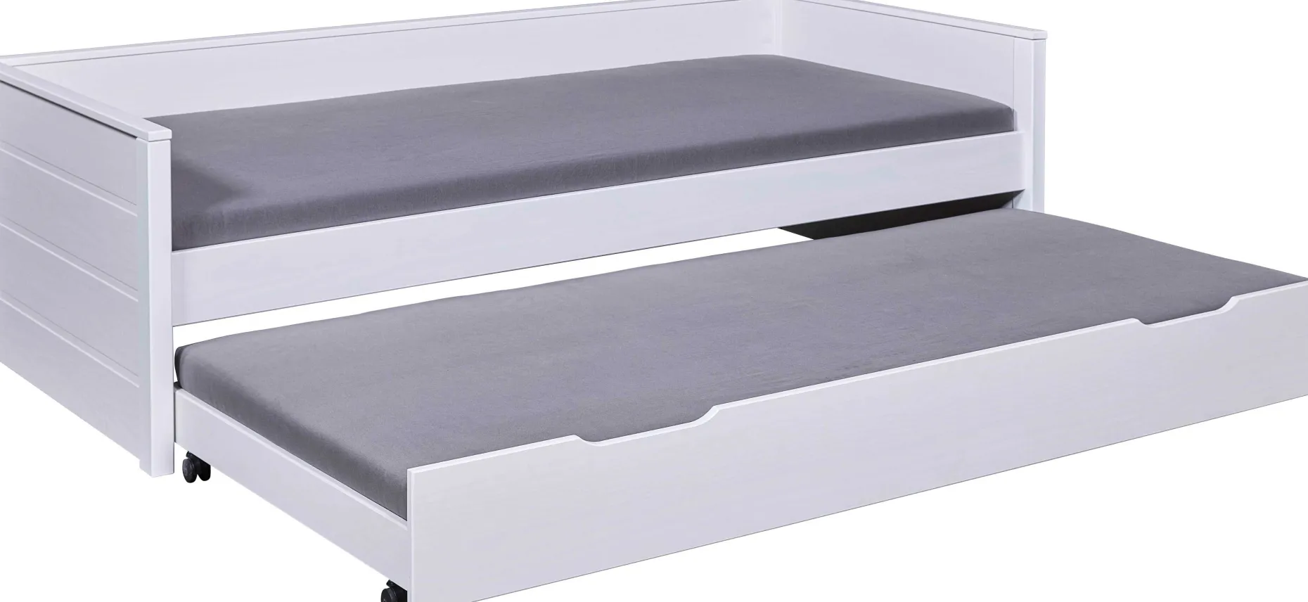 Ausziehbares Bett Dream The Future | 208,4 x 60 x 98,2 | 100% Melamin beschichtet | Farbe: Weiß