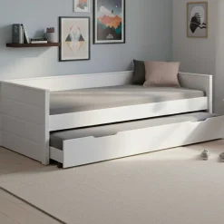 Ausziehbares Bett Dream The Future | 208,4 x 60 x 98,2 | 100% Melamin beschichtet | Farbe: Weiß