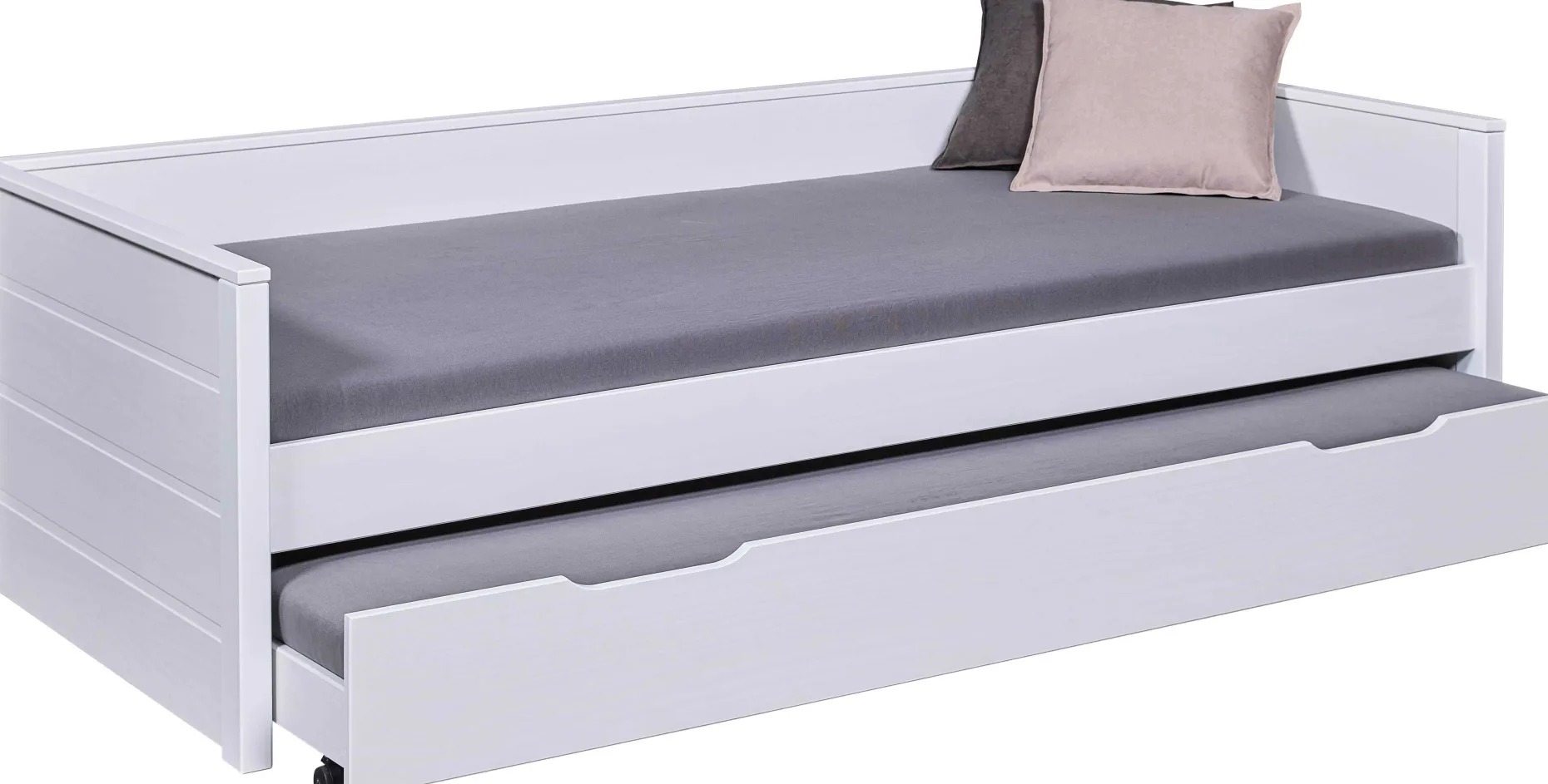 Ausziehbares Bett Dream The Future | 208,4 x 60 x 98,2 | 100% Melamin beschichtet | Farbe: Weiß