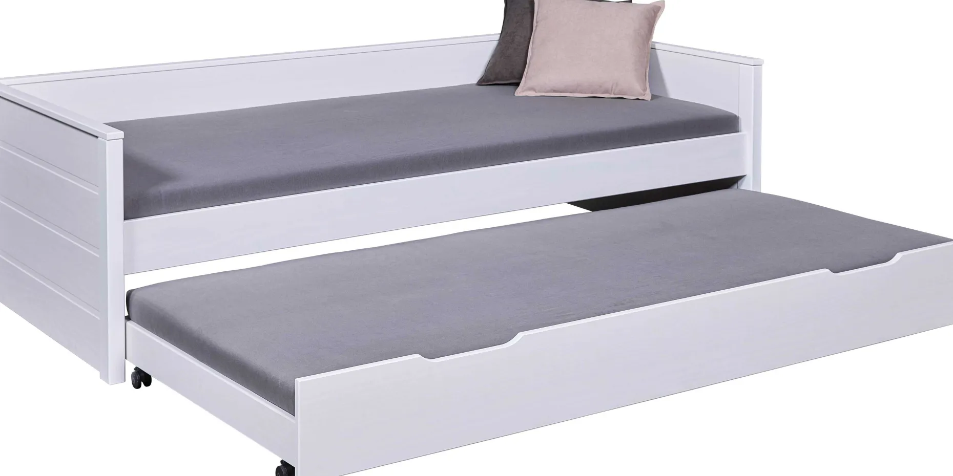 Ausziehbares Bett Dream The Future | 208,4 x 60 x 98,2 | 100% Melamin beschichtet | Farbe: Weiß