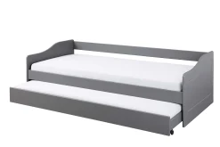 Ausziehbares Bett Leonie | 207 x 96,5 x 62 cm | 100% Melamin beschichtet | Farbe: Dunkelgrau