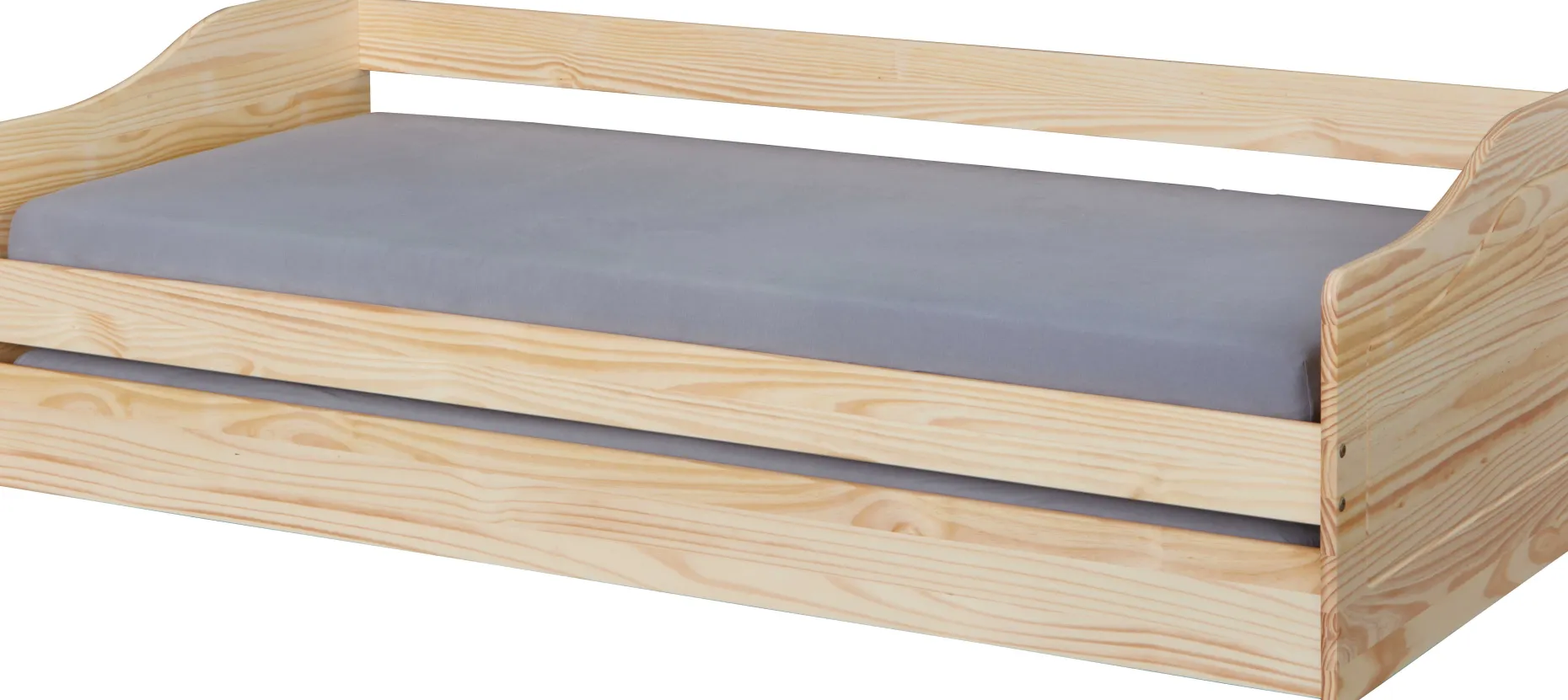 Ausziehbares Bett Leonie | 207 x 96,5 x 62 cm | 100% Melamin beschichtet | Farbe: Blondbraun