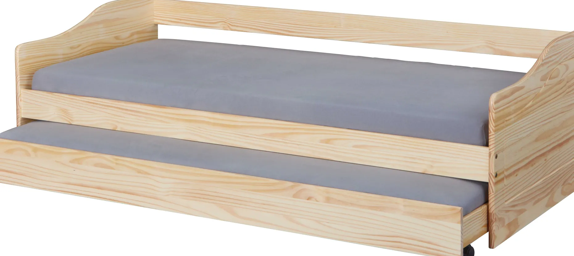 Ausziehbares Bett Leonie | 207 x 96,5 x 62 cm | 100% Melamin beschichtet | Farbe: Blondbraun